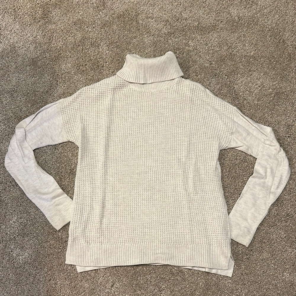 Sonoma Cream Turtle Neck Sweater Knit Relaxed‎ Fit